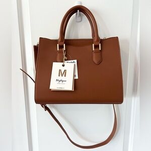 NWT Miztique Cognac Vegan Leather Handbag